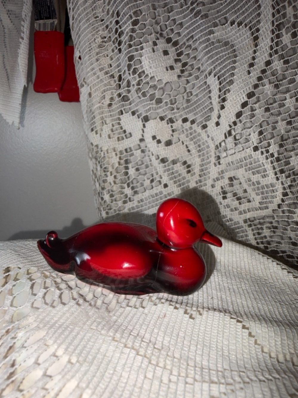 Exceptional Early Royal Doulton Flambé "Resting Duck" – Signed Noke c:1900-1930s